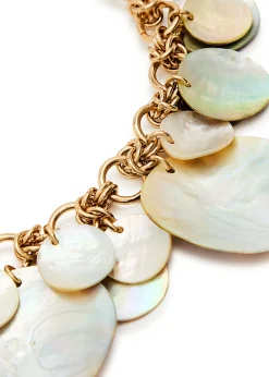 Shell Disc pearl necklace