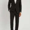 Shelton satin-trimmed wool evening suit