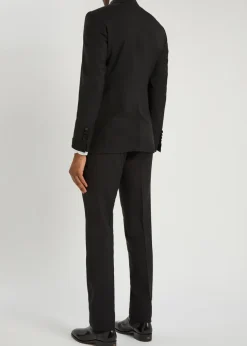 Shelton satin-trimmed wool evening suit