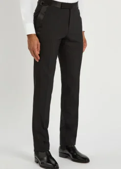 Shelton satin-trimmed wool evening suit
