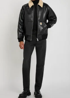 Shepton faux leather and shearling jacket