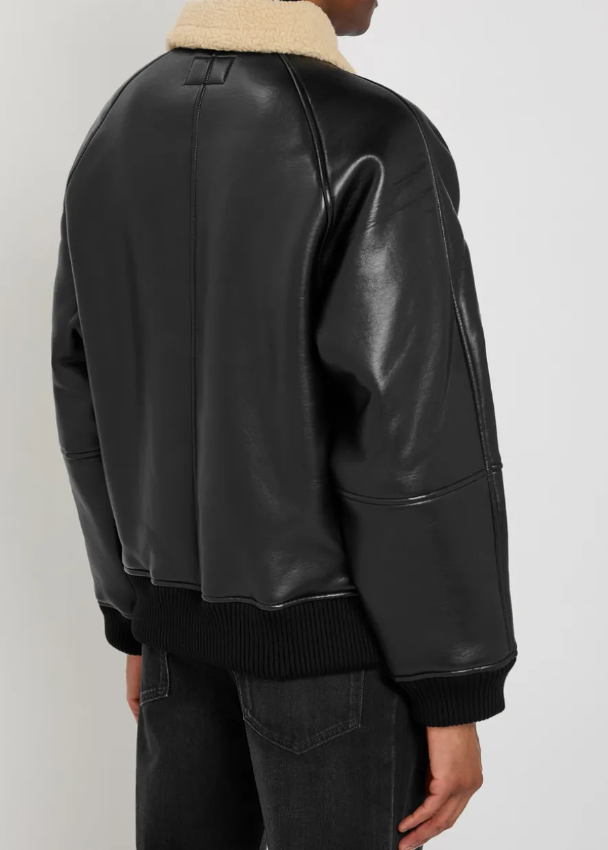 Shepton faux leather and shearling jacket