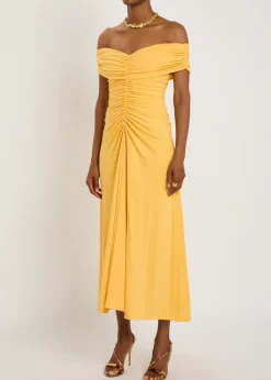 Sheyda draped stretch-jersey midi dress