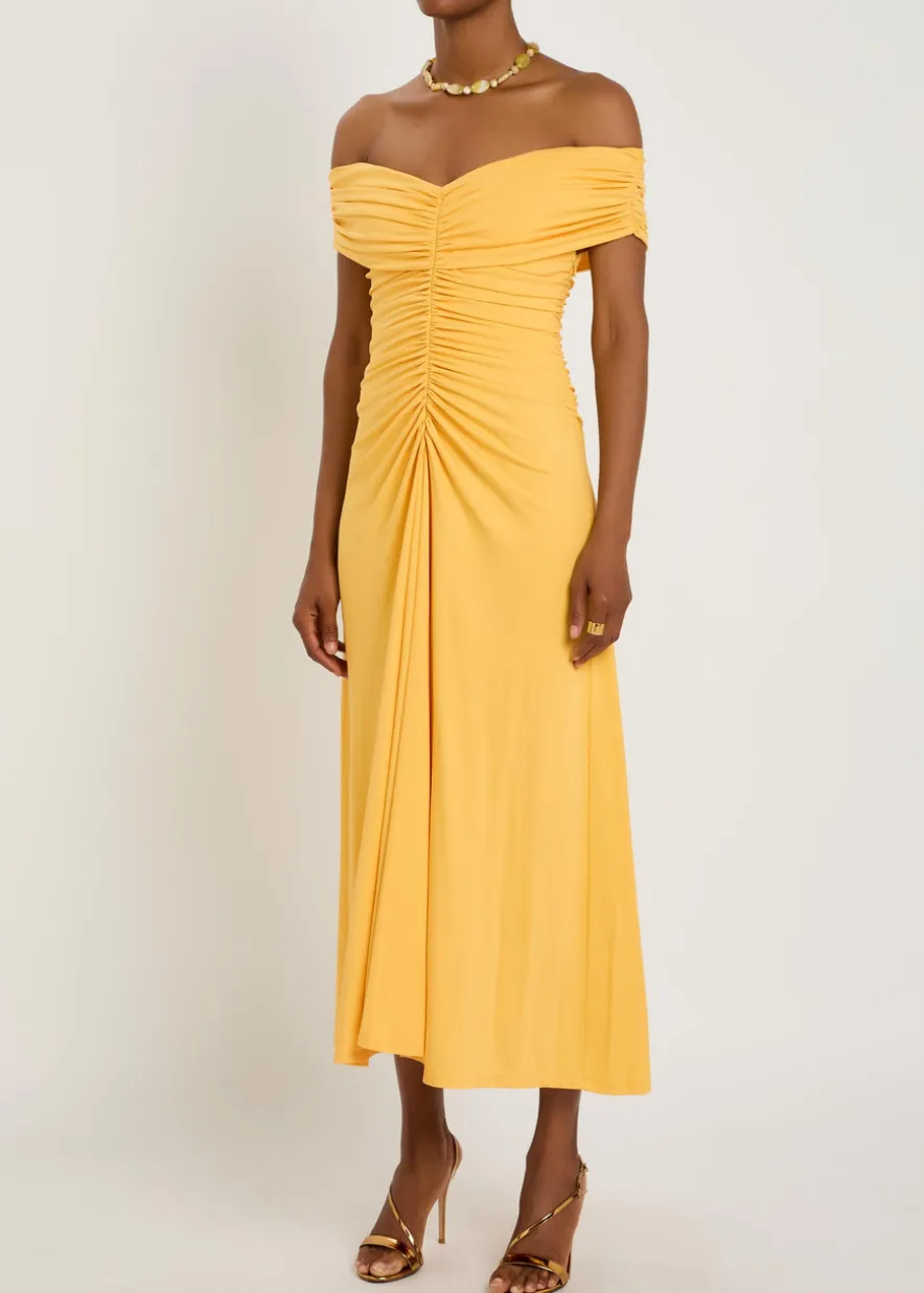 Sheyda draped stretch-jersey midi dress