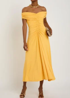Sheyda draped stretch-jersey midi dress