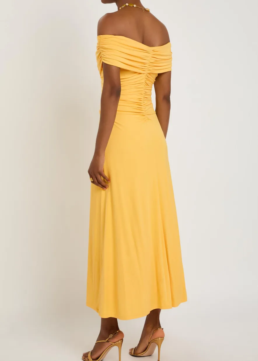 Sheyda draped stretch-jersey midi dress