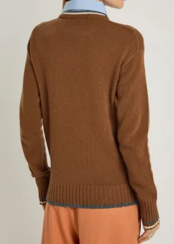 Shirt-effect wool jumper