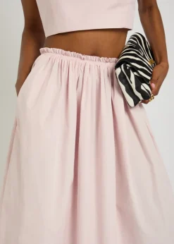 Shiva cotton-poplin midi skirt