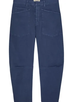 Shon barrel-leg stretch-cotton trousers