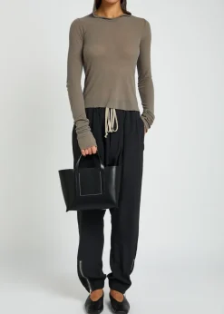 Shopper small leather tote bag