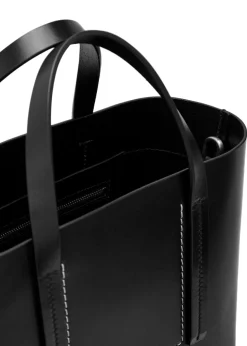 Shopper small leather tote bag