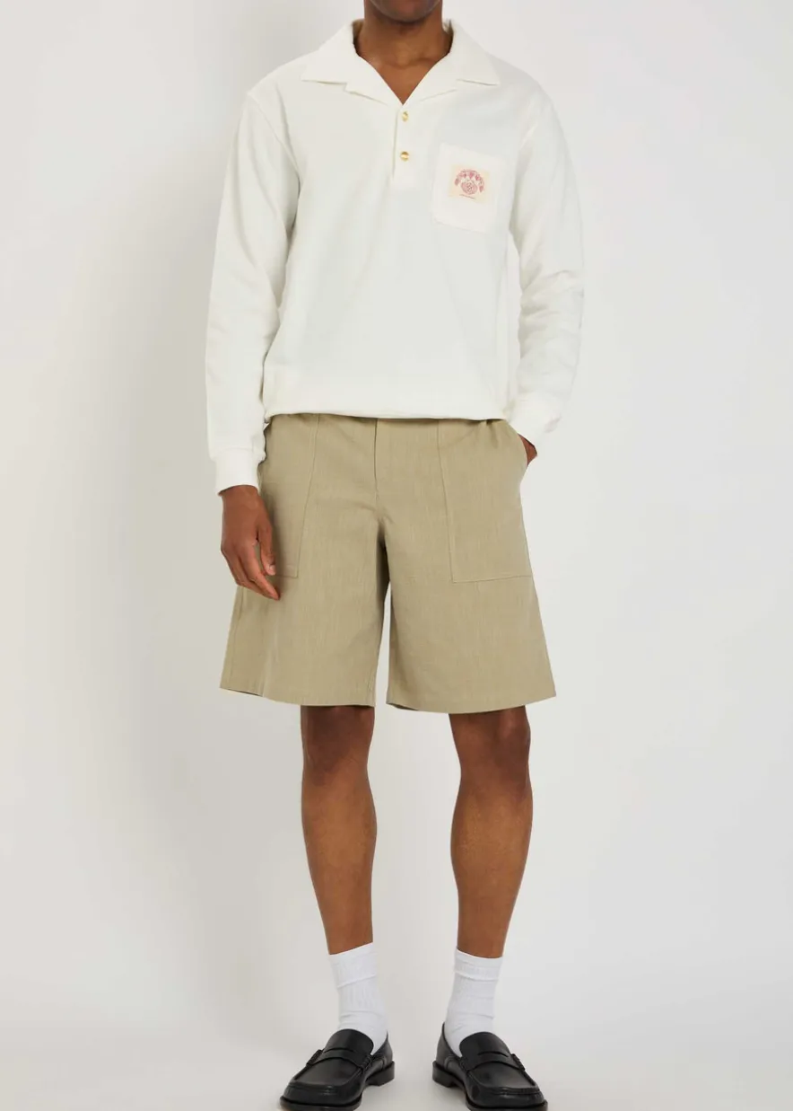 Short Elastiqué textured canvas shorts