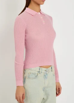 Shrunken cashmere polo shirt