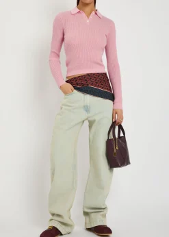 Shrunken cashmere polo shirt