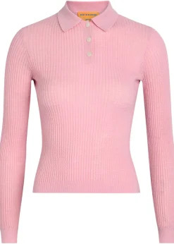 Shrunken cashmere polo shirt