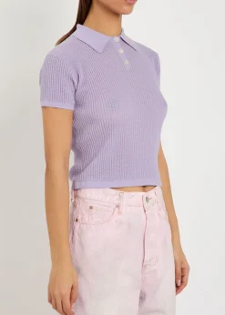 Shrunken cashmere polo shirt