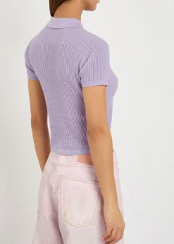 Shrunken cashmere polo shirt