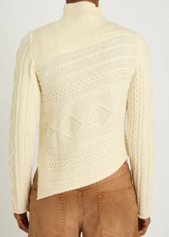 Sidney cable-knit wool-blend jumper