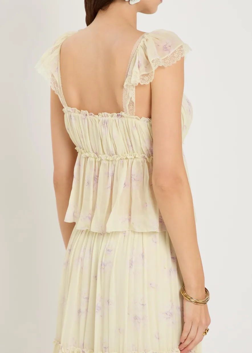 Siena floral-print georgette top