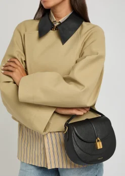 Siena grained leather saddle bag