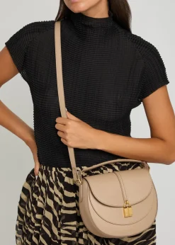 Siena grained leather saddle bag