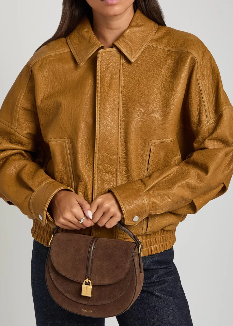 Siena leather and suede saddle bag