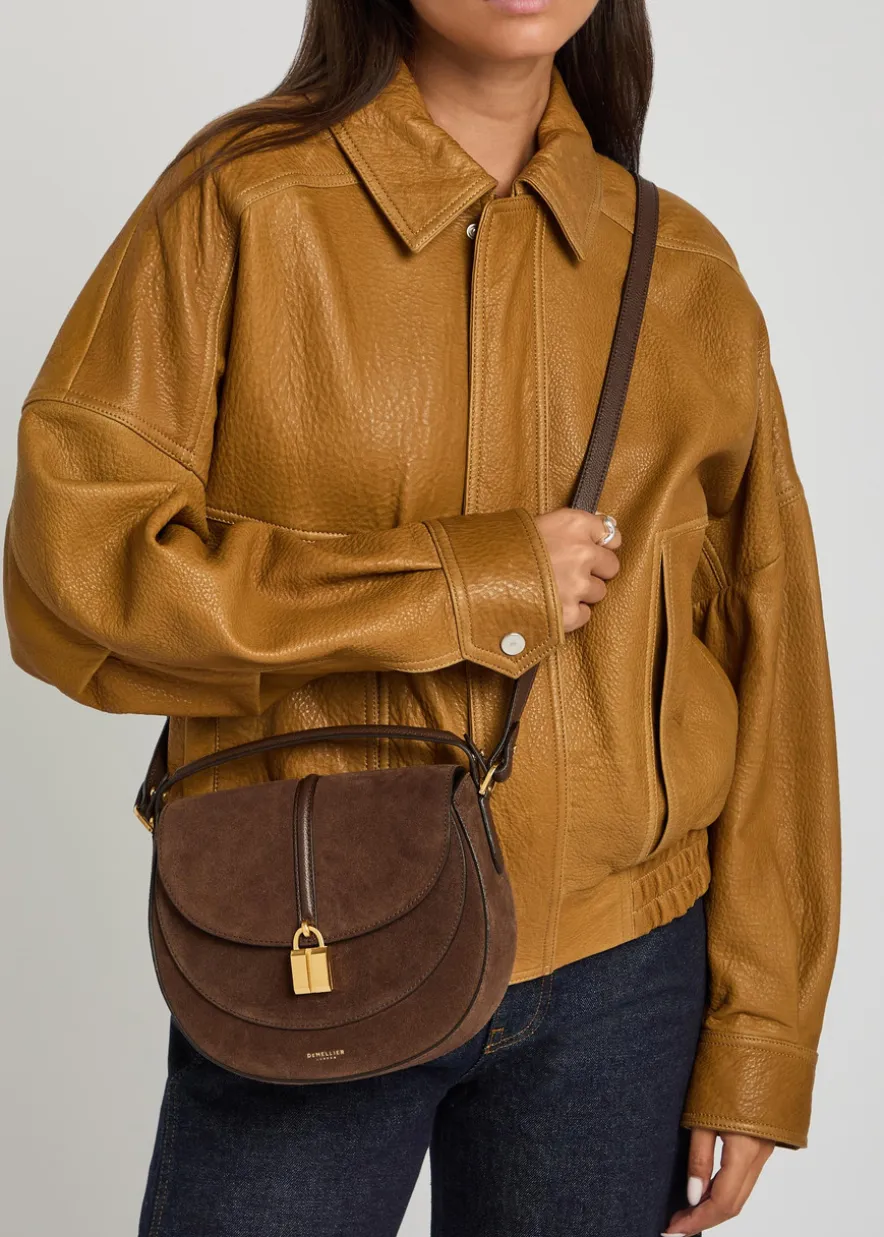 Siena leather and suede saddle bag