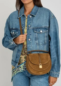 Siena leather and suede saddle bag