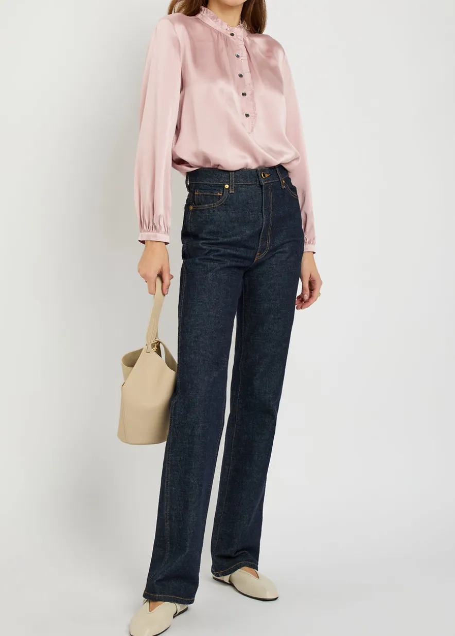 Sien ruffled silk blouse