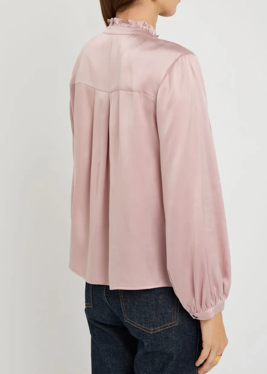 Sien ruffled silk blouse