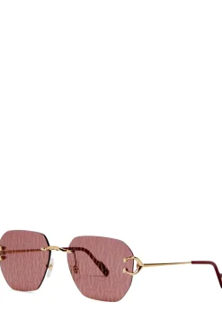 Signature C De Cartier printed rimless sunglasses