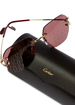 Signature C De Cartier printed rimless sunglasses