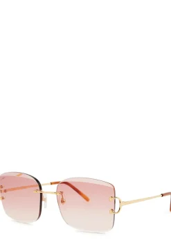 Signature C De Cartier rimless square-frame sunglasses