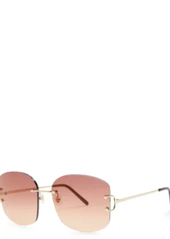 Signature C De Cartier rimless oversized sunglasses