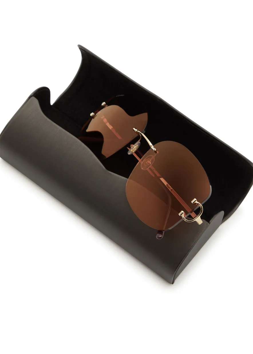 Signature C De Cartier rimless oversized sunglasses