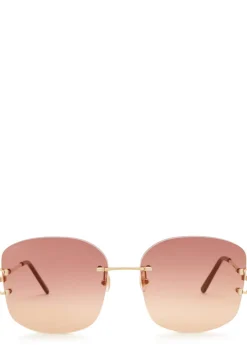Signature C De Cartier rimless oversized sunglasses