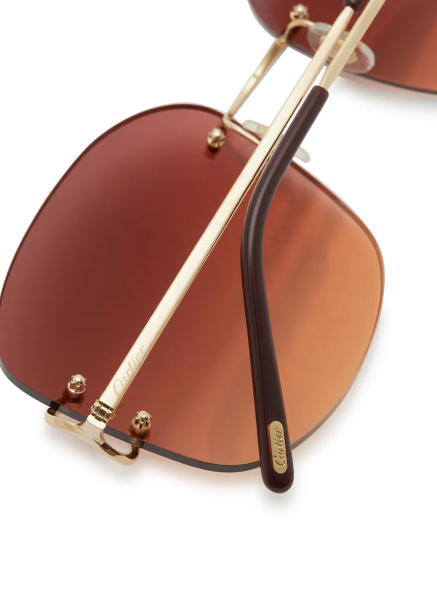 Signature C De Cartier rimless oversized sunglasses