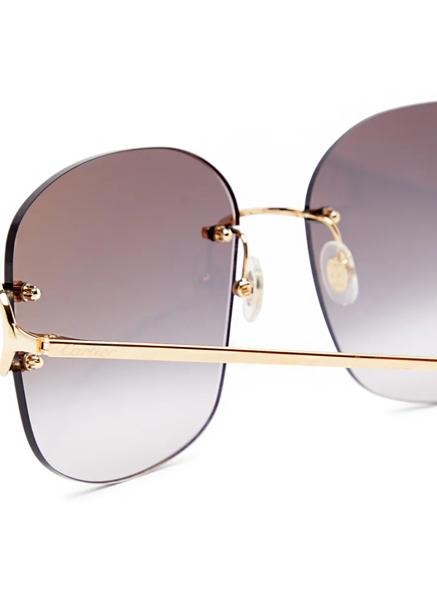 Signature C De Cartier rimless oversized sunglasses