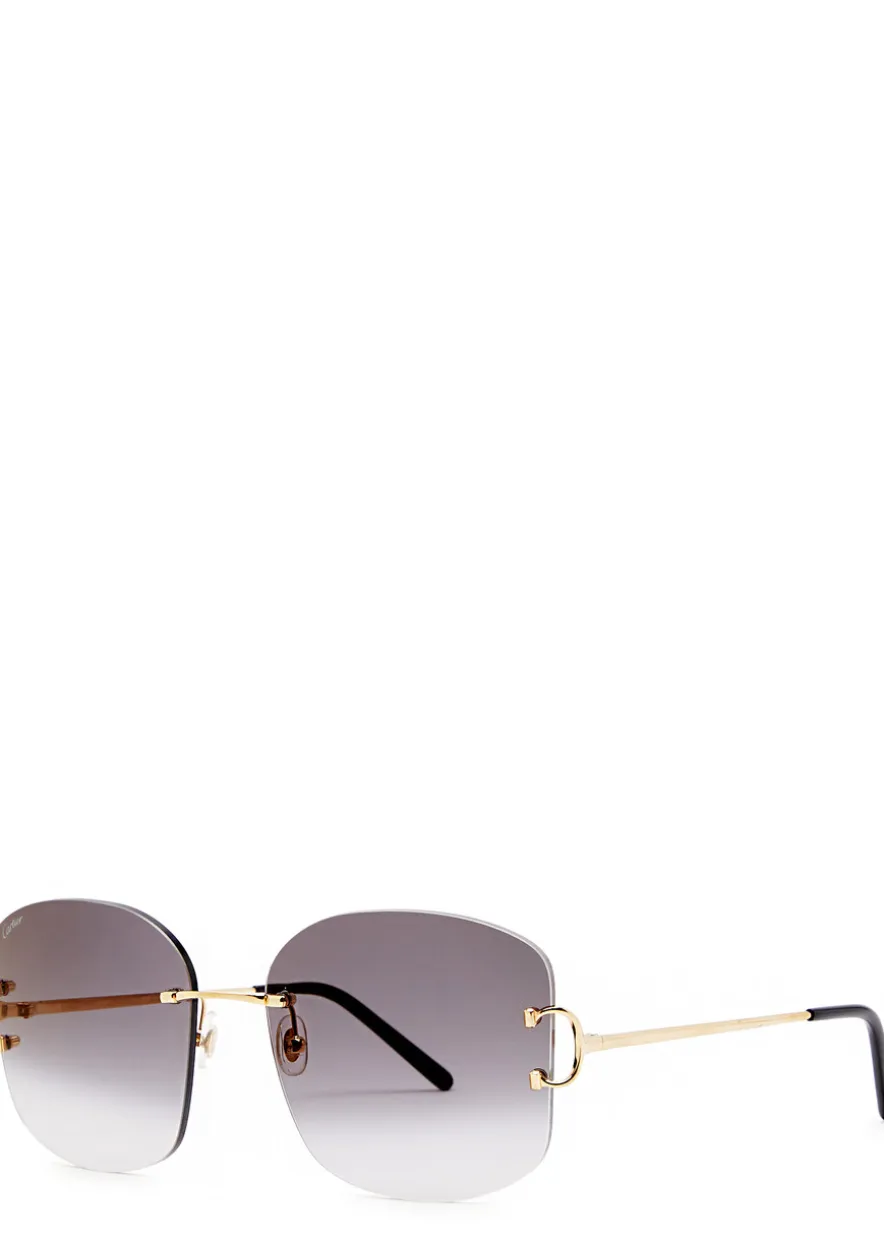 Signature C De Cartier rimless oversized sunglasses