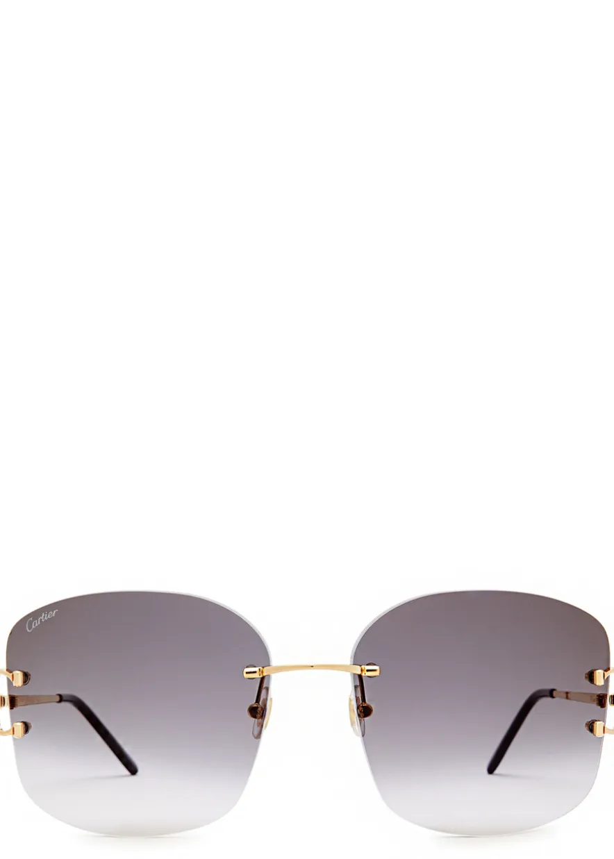 Signature C De Cartier rimless oversized sunglasses
