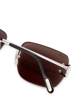 Signature C De Cartier rimless rectangle-frame sunglasses