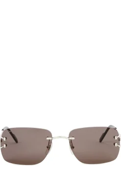 Signature C De Cartier rimless rectangle-frame sunglasses