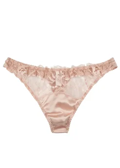Signature silk-blend thong