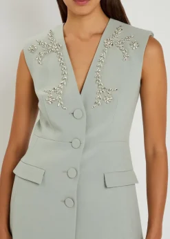 Sigrid crystal-embellished woven vest