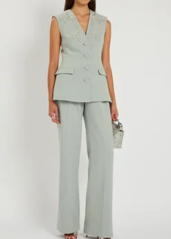 Sigrid crystal-embellished woven vest