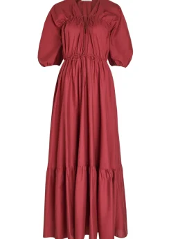 Sigrid drawstring cotton maxi dress