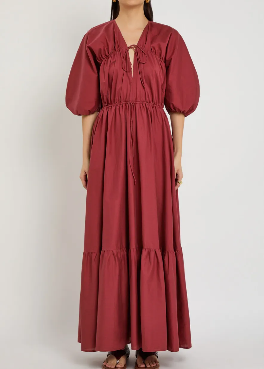 Sigrid drawstring cotton maxi dress