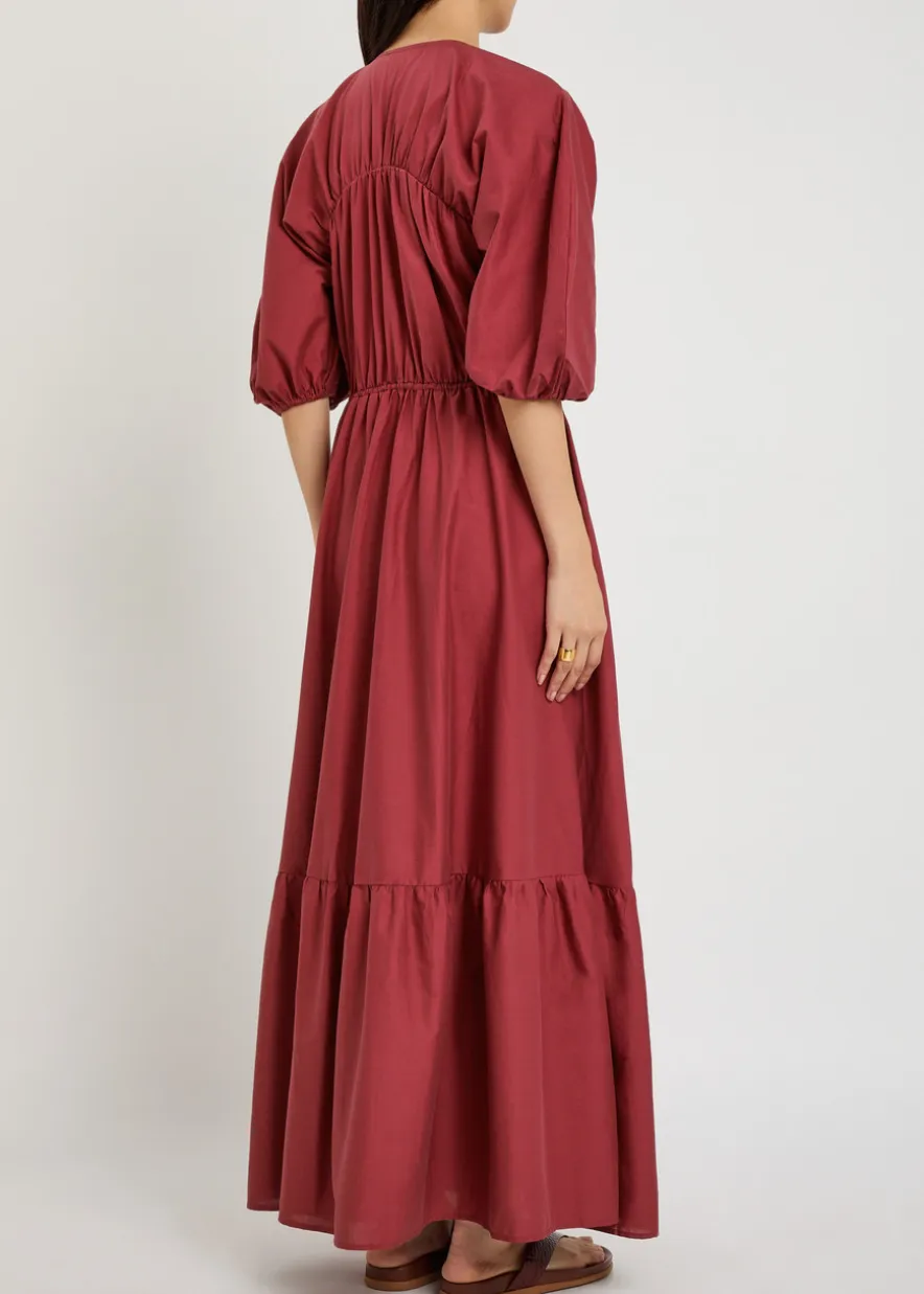 Sigrid drawstring cotton maxi dress