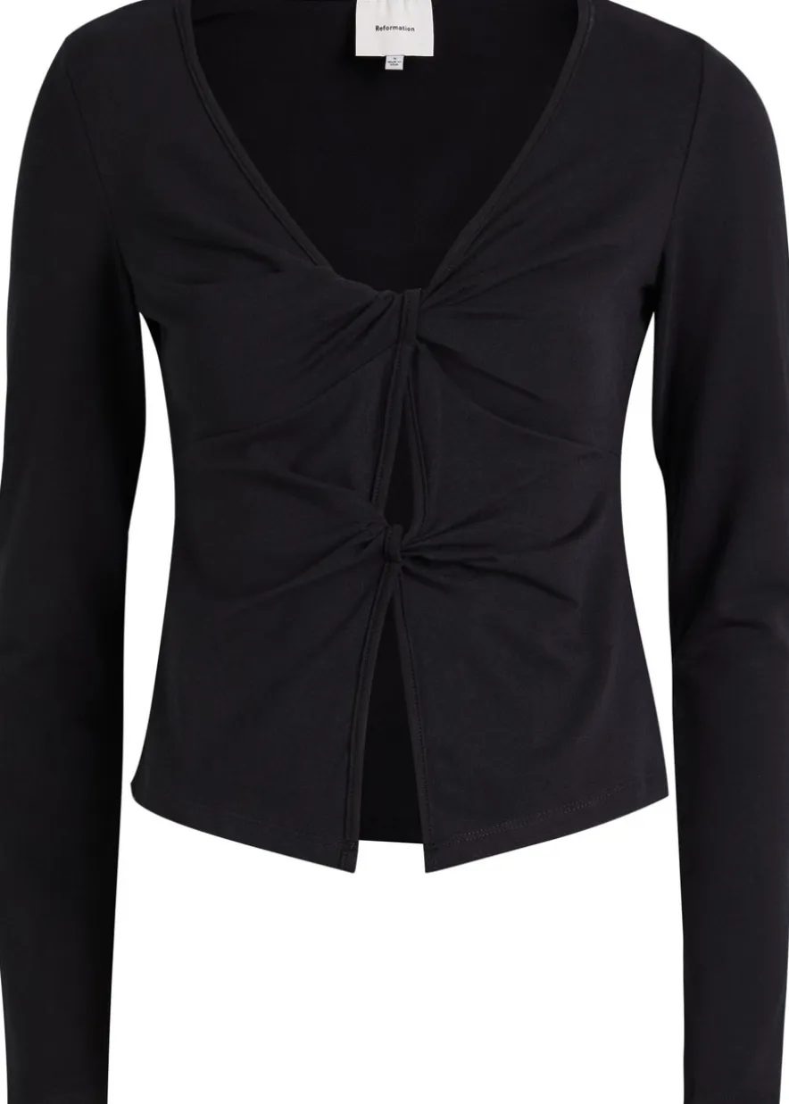 Silas knotted stretch-cotton top