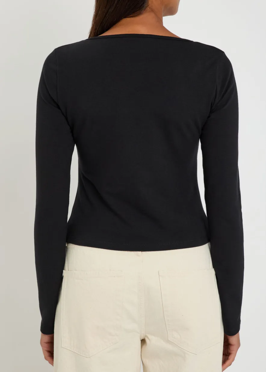 Silas knotted stretch-cotton top